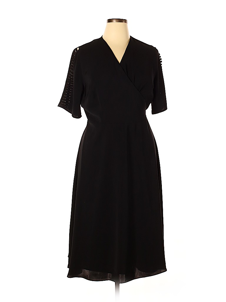 ELOQUII 100% Polyester Black Casual Dress Size 16 - photo 1