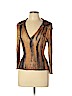 Class Roberto Cavalli Brown 3/4 Sleeve Blouse Size 12 - photo 1