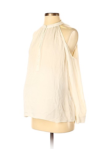 Artelier Nicole Miller for A Pea in the Pod Long Sleeve Silk Top (view 1)