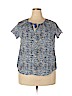 Gap 100% Cotton Blue Short Sleeve Blouse Size 2X - photo 1