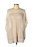 Magaschoni Tan Short Sleeve Silk Top Size L - photo 1