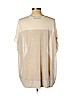 Magaschoni Tan Short Sleeve Silk Top Size L - photo 2