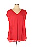 DR2 100% Polyester Red Short Sleeve Blouse Size 1X - photo 1