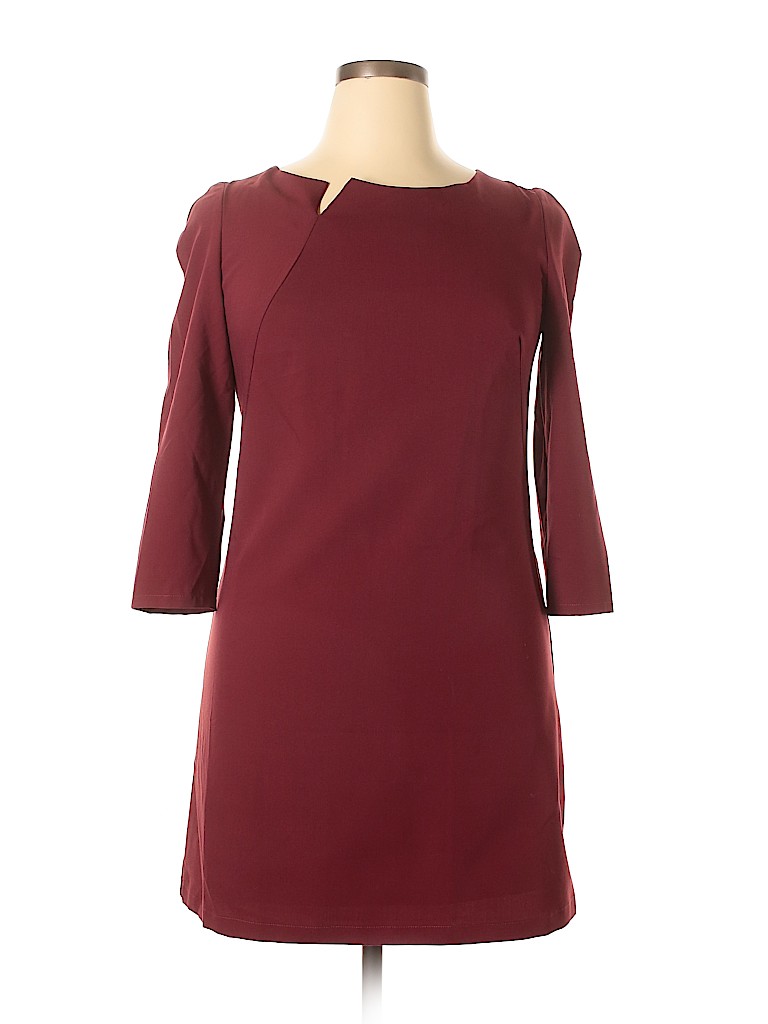 Nife 100% Polyester Burgundy Casual Dress Size XL - photo 1