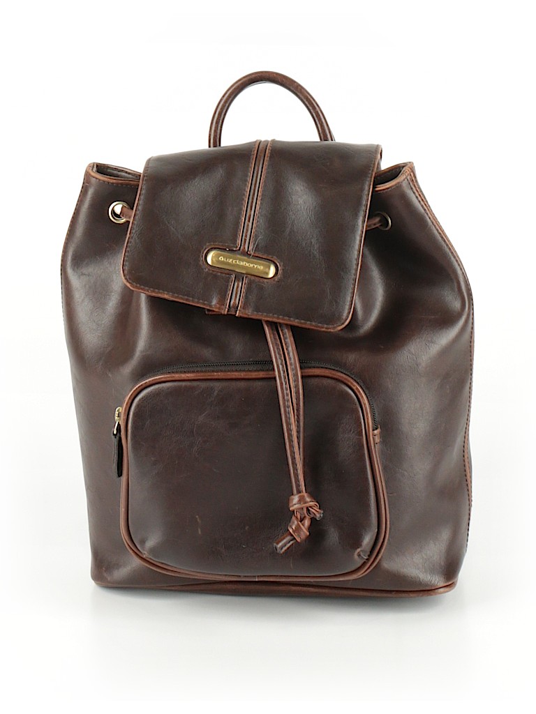 Liz Claiborne 100% Polyvinyl Chloride Solid Brown Backpack One Size ...