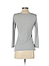 Charles Nolan 100% Silk Gray 3/4 Sleeve Silk Top Size S - photo 2
