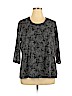 Croft & Barrow 100% Rayon Gray 3/4 Sleeve Blouse Size 2X - photo 1
