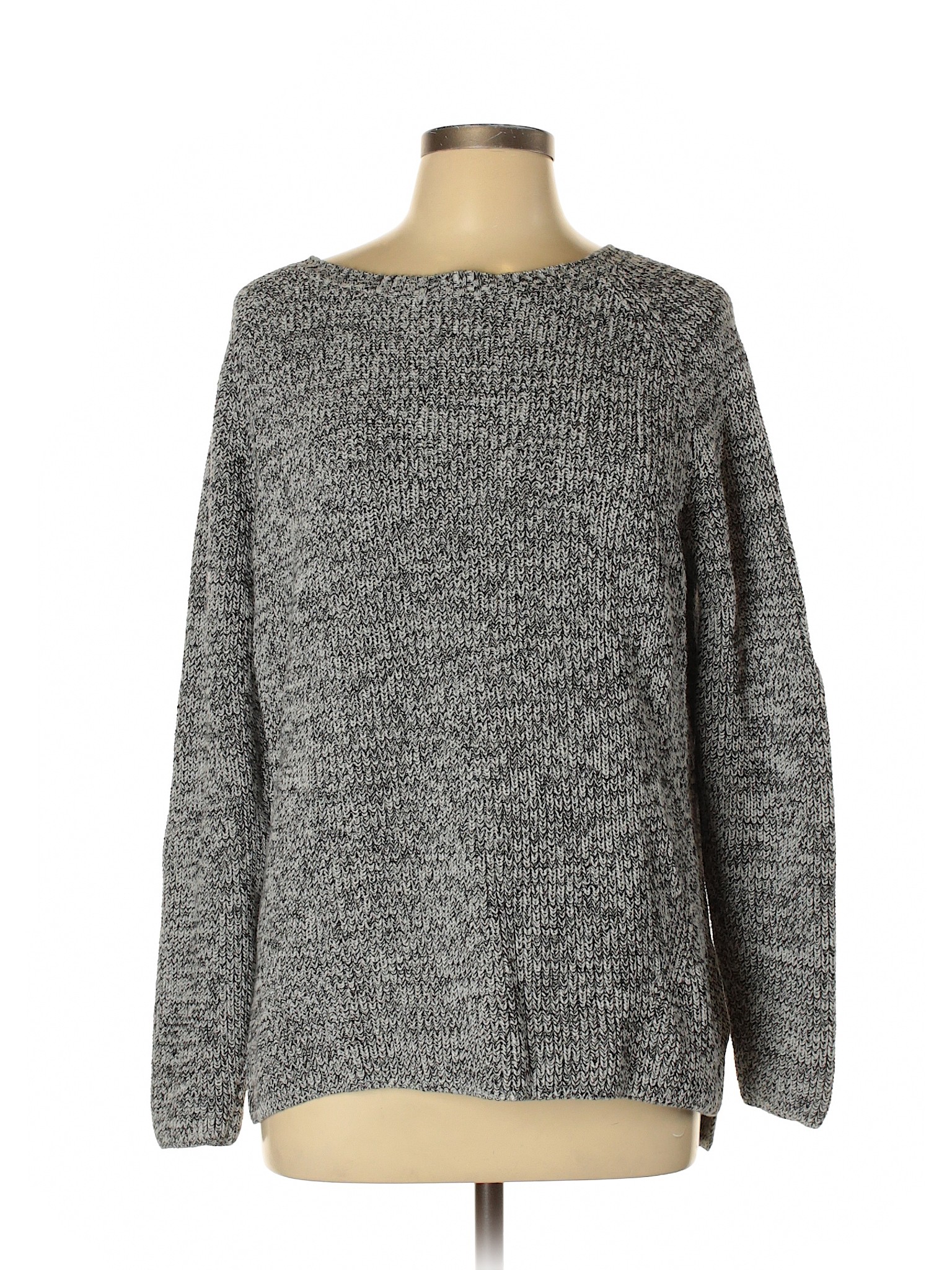 Coldwater Creek 100% Cotton Solid Grey Gray Pullover Sweater Size L ...