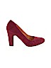 Red Circle Burgundy Heels Size 10 - photo 1