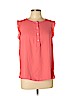 Ann Taylor LOFT 100% Polyester Pink Short Sleeve Blouse Size L (petite) - photo 1