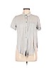 Theory 100% Cotton Gray Short Sleeve Button-Down Shirt Size M - photo 1