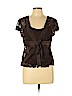Apt. 9 Brown Short Sleeve Top Size L (petite) - photo 1
