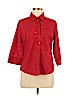 C.B. Casual Red 3/4 Sleeve Button-Down Shirt Size M (petite) - photo 1