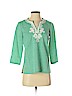 Talbots 100% Cotton Green 3/4 Sleeve Blouse Size P (petite) - photo 1