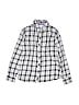 Justice 100% Cotton Plaid Gray Long Sleeve Button-Down Shirt Size 20 - photo 1
