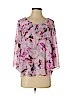 Jennifer Lopez 100% Polyester Purple 3/4 Sleeve Blouse Size S (petite) - photo 1