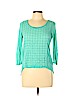 Lucky Brand 100% Rayon Teal 3/4 Sleeve Top Size M - photo 1