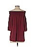 Theory 100% Silk Burgundy 3/4 Sleeve Silk Top Size S - photo 2