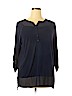 Design History Blue 3/4 Sleeve Blouse Size 1X - photo 1