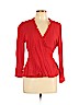 Loft design by... 100% Rayon Red Long Sleeve Blouse Size L (petite) - photo 1