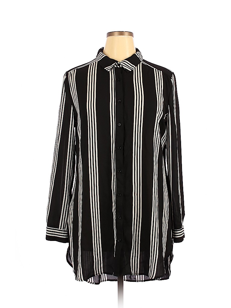Como Vintage 100% Polyester Black Long Sleeve Button-Down Shirt Size XL - photo 1