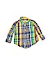 Ralph Lauren 100% Cotton Checkered-gingham Yellow Long Sleeve Button-Down Shirt 9-12 MO / 12 MO - photo 1