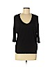 Zara 100% Cotton Black 3/4 Sleeve Top Size M - photo 1