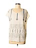 Lucky Brand 100% Cotton Tan Short Sleeve Top Size M - photo 1