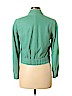 Linda Allard Ellen Tracy 100% Leather Green Leather Jacket Size 6 (petite) - photo 2