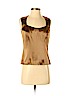 Etcetera 100% Silk Tan Sleeveless Silk Top Size 2 - photo 1