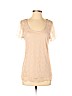 Ann Taylor 100% Nylon Tan Short Sleeve Top Size S - photo 1