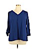 41Hawthorn 100% Polyester Blue 3/4 Sleeve Blouse Size XL - photo 1