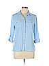 Notations Blue Long Sleeve Button-Down Shirt Size L (petite) - photo 1