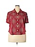 Jones Wear 100% Polyester Red Short Sleeve Blouse Size 24 - photo 1
