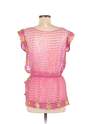 Trina Turk Short Sleeve Silk Top (view 2)