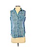 Liz Claiborne 100% Polyester Blue Sleeveless Blouse Size S (petite) - photo 1