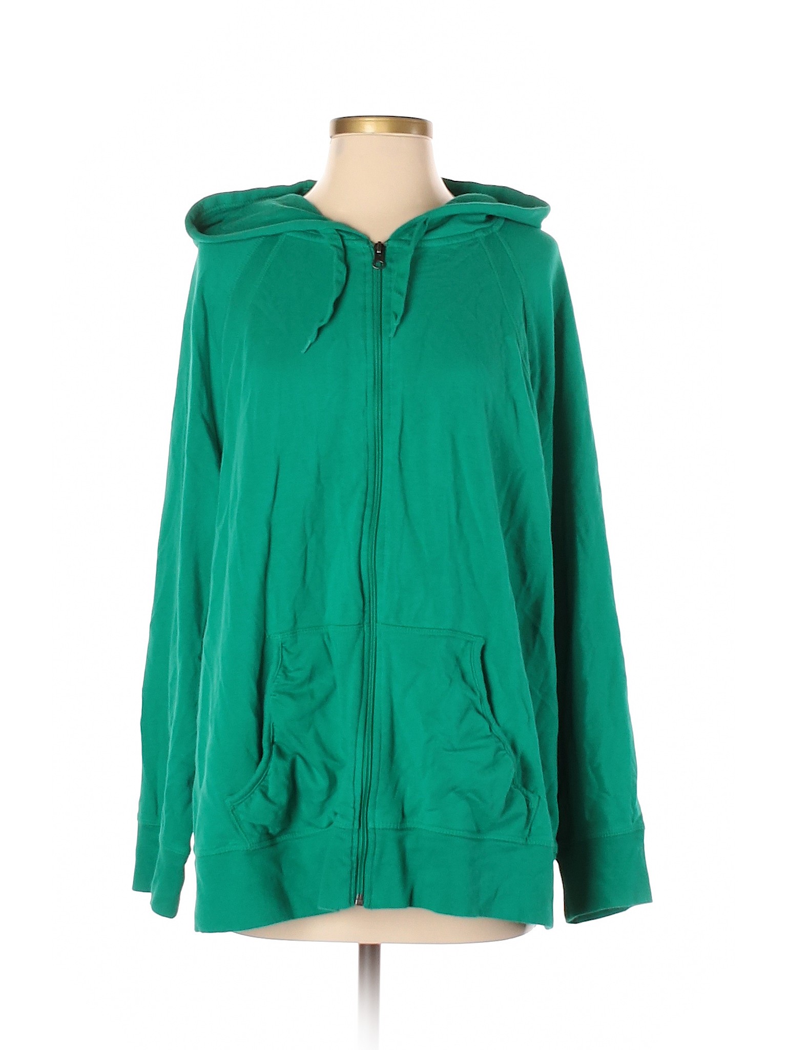 Merona 100% Cotton Solid Green Zip Up Hoodie Size 2 (Plus) - 75% off ...