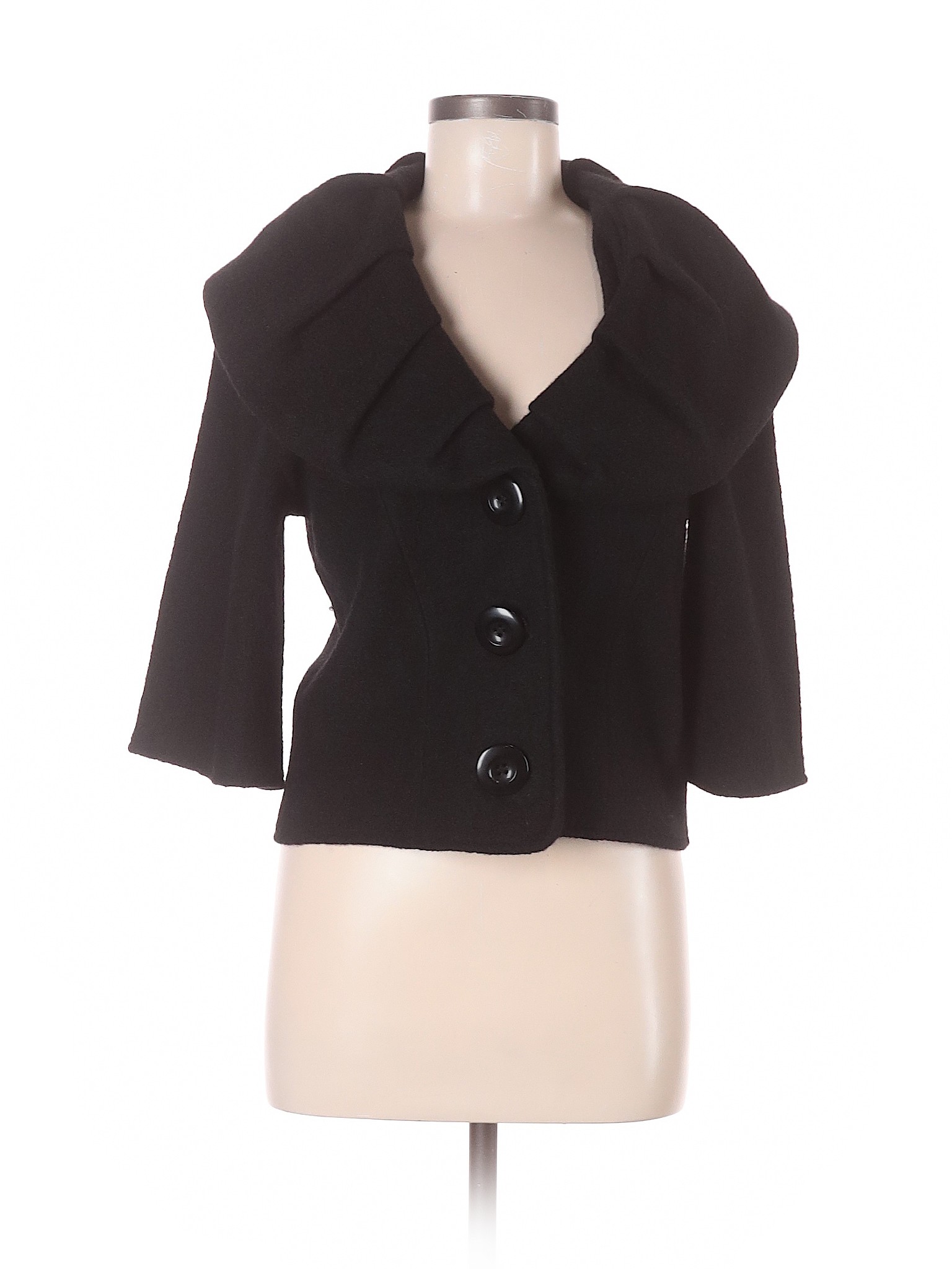 Lisa International Women Black Wool Coat M | eBay