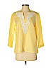 Talbots 100% Linen Yellow 3/4 Sleeve Blouse Size S (petite) - photo 1