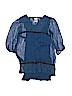 Sally Miller 100% Nylon Solid Blue 3/4 Sleeve Blouse Size M (kids) - photo 1