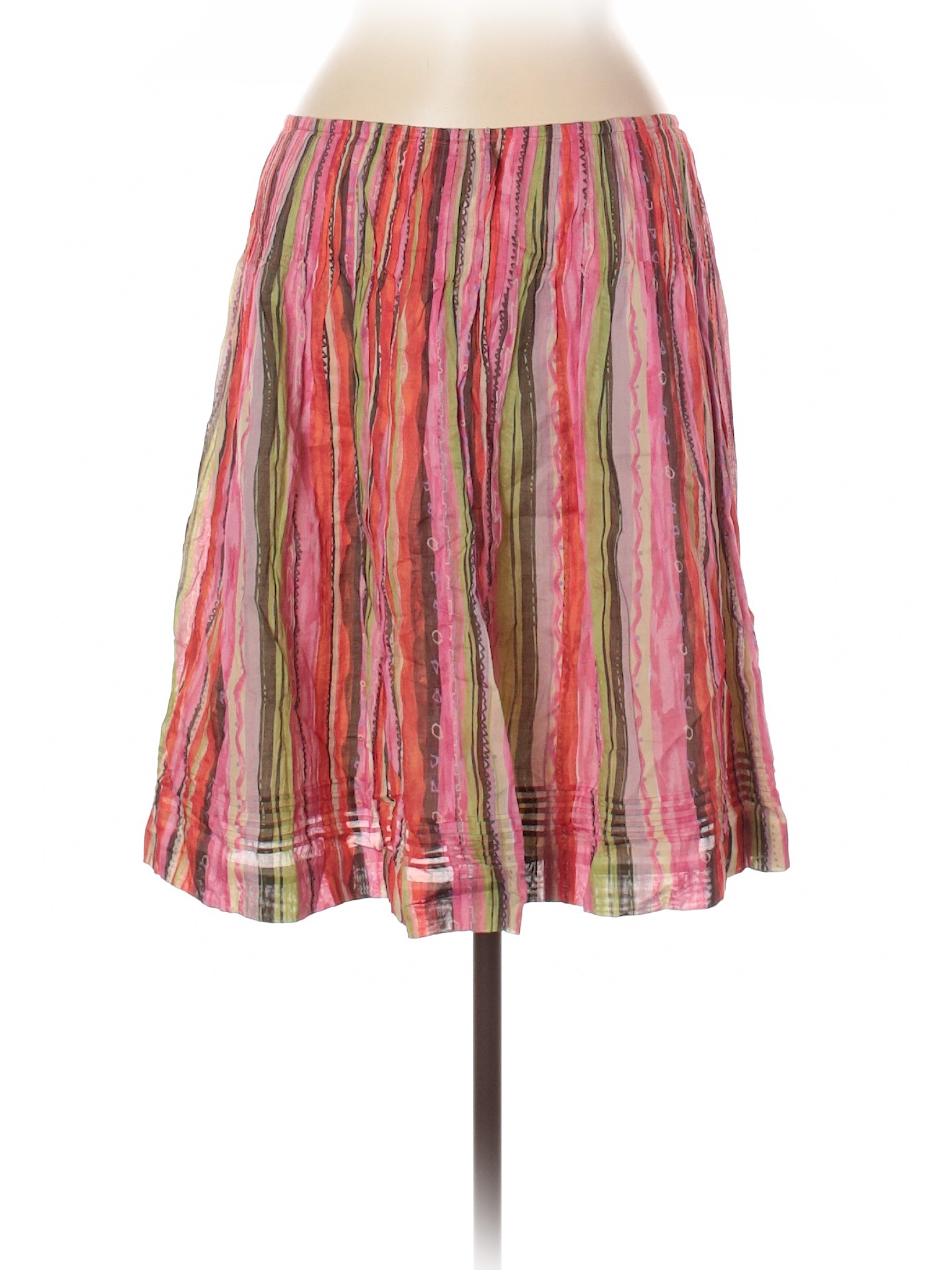 Yansi Fugel 100% Cotton Stripes Pink Red Casual Skirt Size 8 - 81% off ...