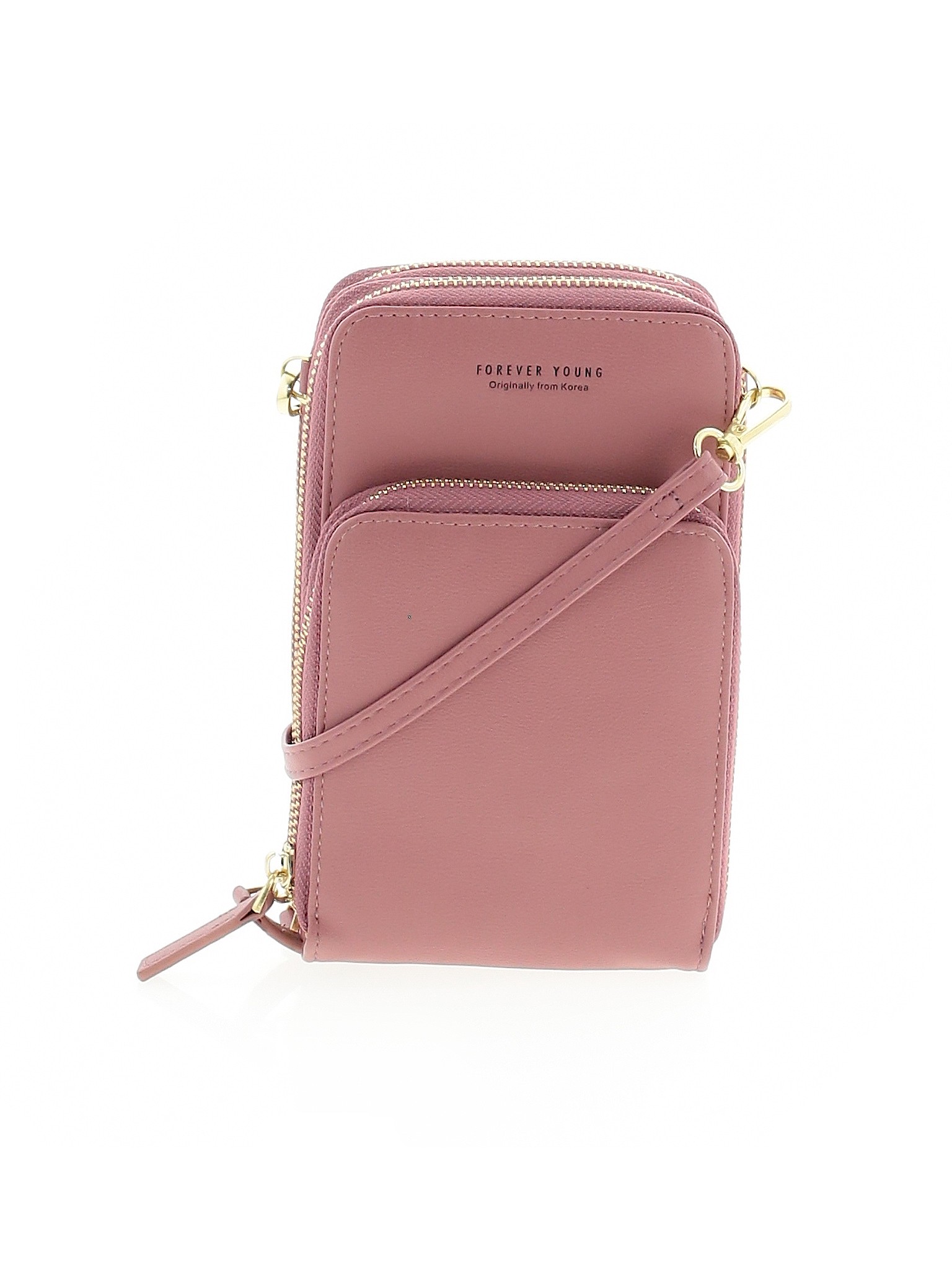 Forever Young 100% Leather Solid Pink Leather Crossbody Bag One Size - 52% off | thredUP
