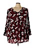 Lane Bryant 100% Rayon Burgundy 3/4 Sleeve Blouse Size 22 - 24 Plus - photo 1