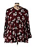 Lane Bryant 100% Rayon Burgundy 3/4 Sleeve Blouse Size 22 - 24 Plus - photo 2