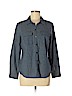 Ann Taylor LOFT Outlet Blue Long Sleeve Button-Down Shirt Size M (petite) - photo 1