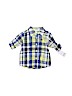 Carter's 100% Cotton Plaid Blue Long Sleeve Button-Down Shirt 6-9 MO / 9 MO - photo 1