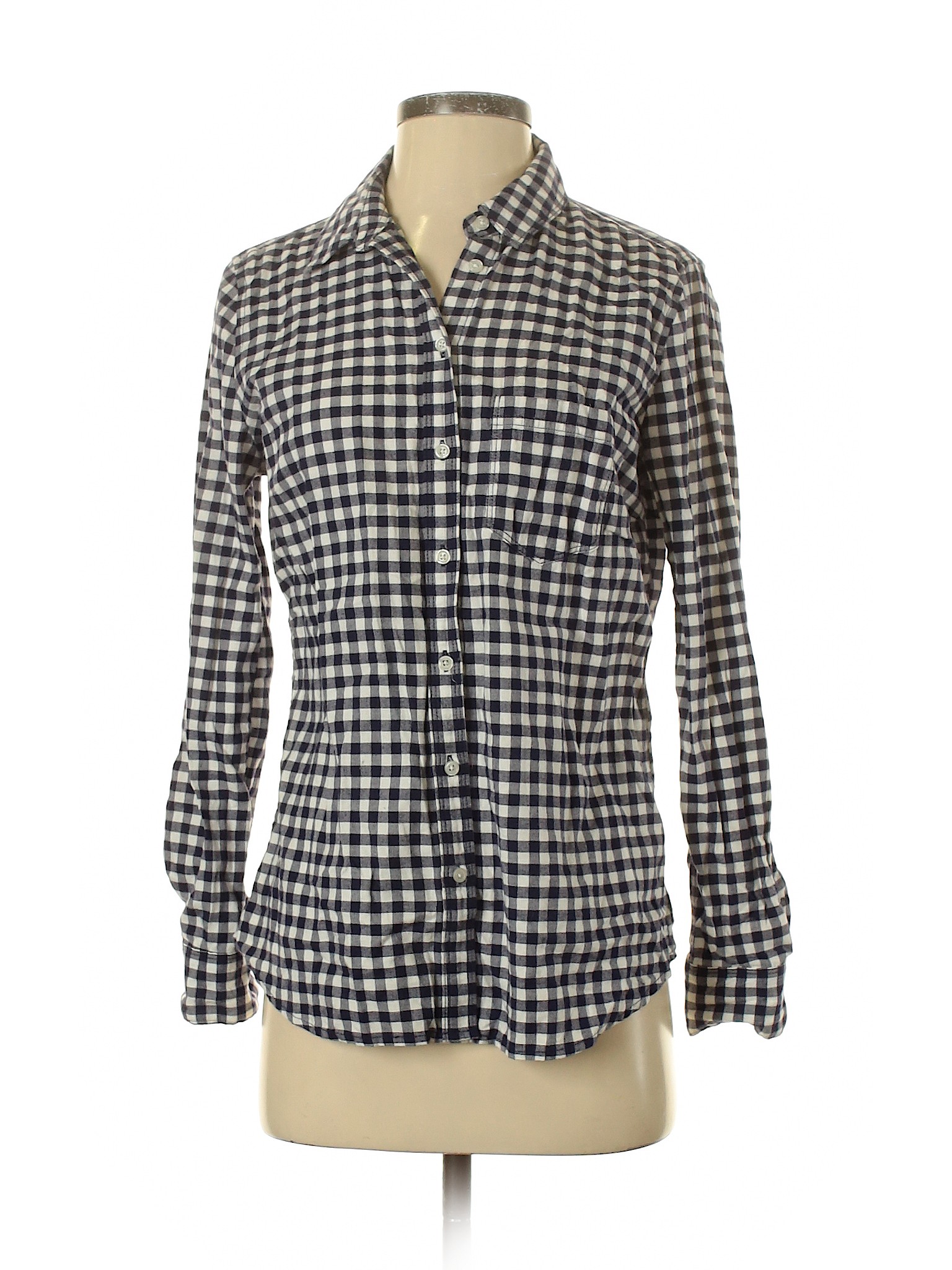 Banana Republic Factory Store Women Blue Long Sleeve Button-Down Shirt ...