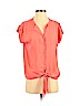 NY Collection 100% Polyester Pink Short Sleeve Blouse Size L (petite) - photo 1