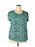 Ann Taylor Factory 100% Polyester Teal Short Sleeve Blouse Size XL - photo 1