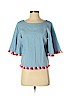 Buffalo 100% Cotton Blue 3/4 Sleeve Blouse Size S (petite) - photo 1